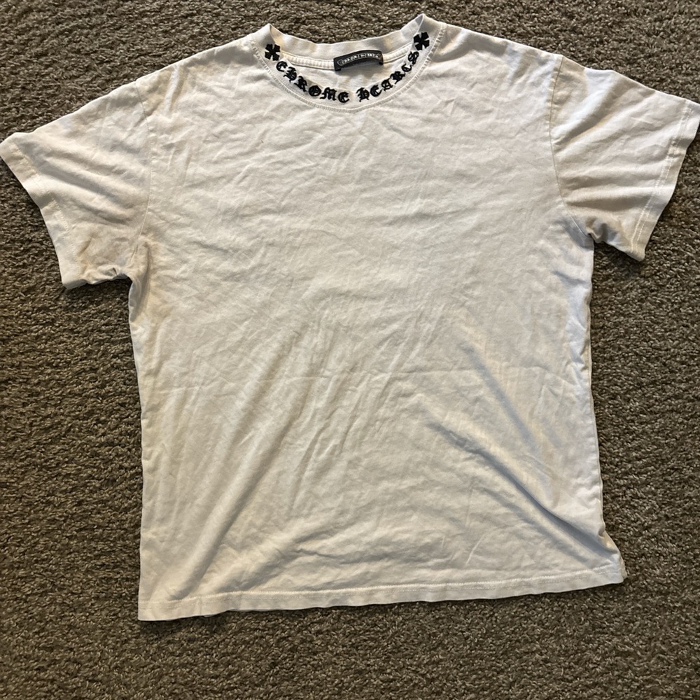 White chrome heart shirt
